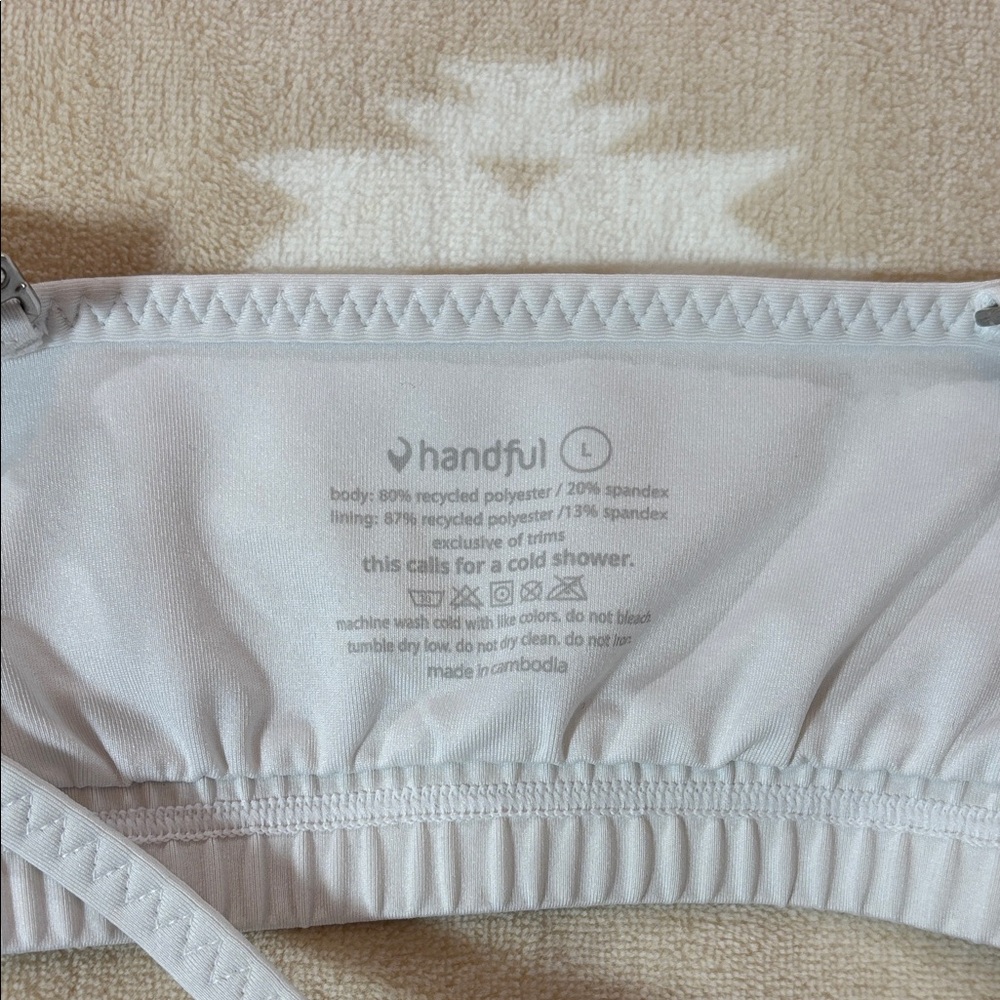 Handful White Sports Bra Size Large - Picture 6 of 8
